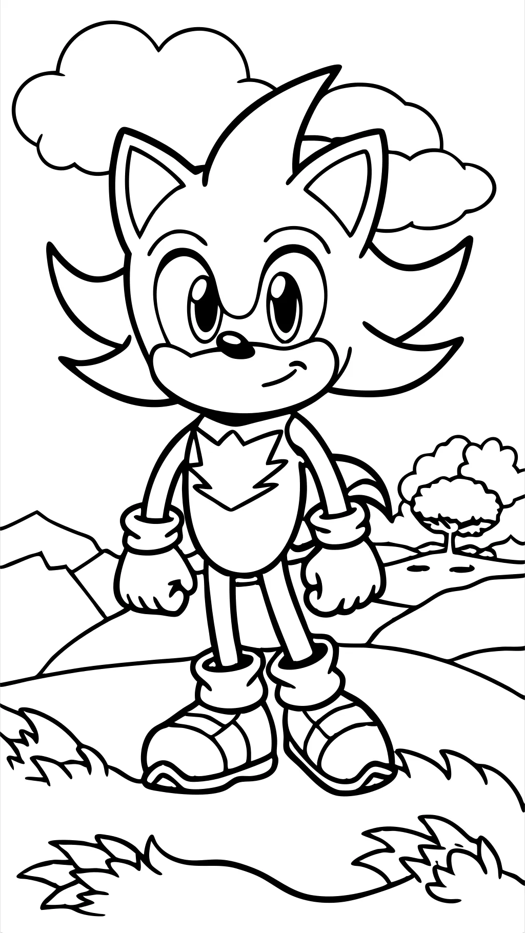 Coloriage de films de Sonic The Hedgehog réaliste